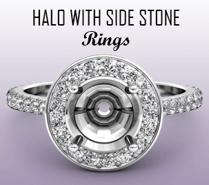 halo with side stone semi mount